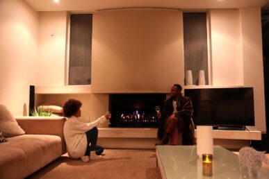 Lion's view luxury villa indoor fire place